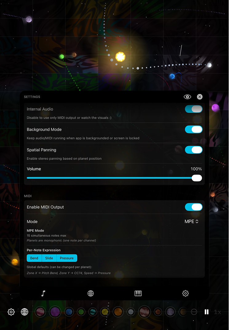 orbital harp on iPad - dive deeper with MIDI and MPE