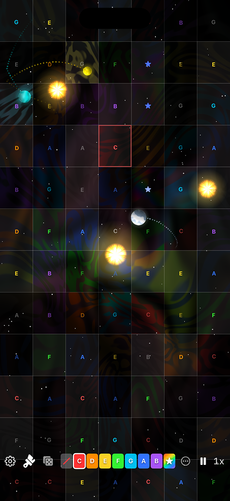 orbital harp - explore scales with paint and autoharp
